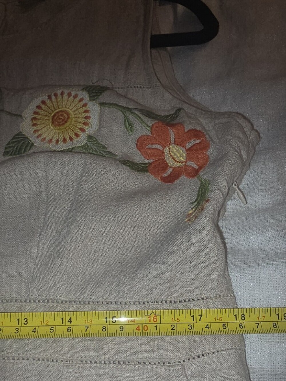 AND Natural Dress Cream Midi Dress with Floral Embroidery Size 14 - Picture 13 of 16
